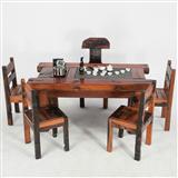 1.8米船木茶桌椅组合 复古实木家具茶艺桌泡茶喝茶桌