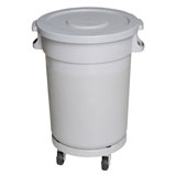 白云 AF07501 圆形平盖垃圾桶（168升，灰色）