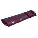 VANDA 紫红色直绒条床尾巾
